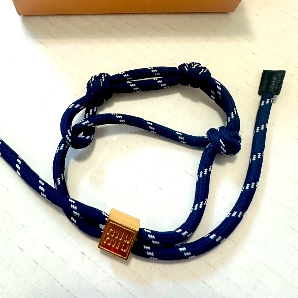Miu Miu Navy Blue Knotted Bracelet - Picture 6 of 8